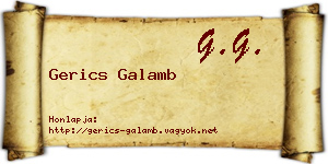 Gerics Galamb névjegykártya